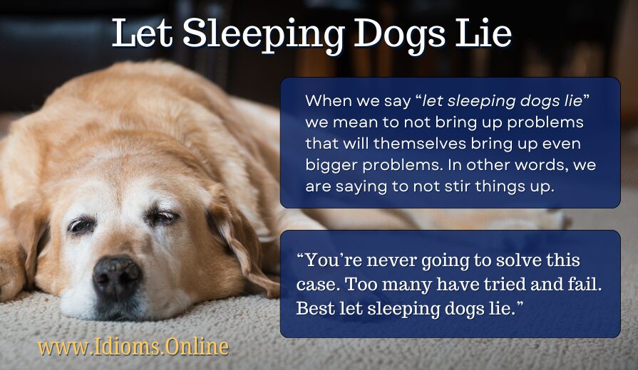 meaning of idiom "let sleeping dogs lie"