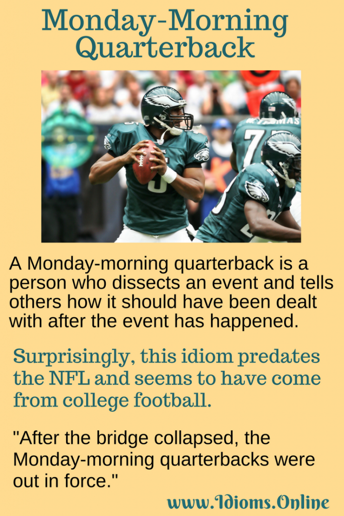 Monday morning Quarterback Idioms Online