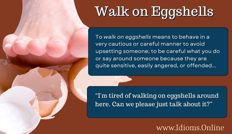 meaning of English idiom walk on eggshells