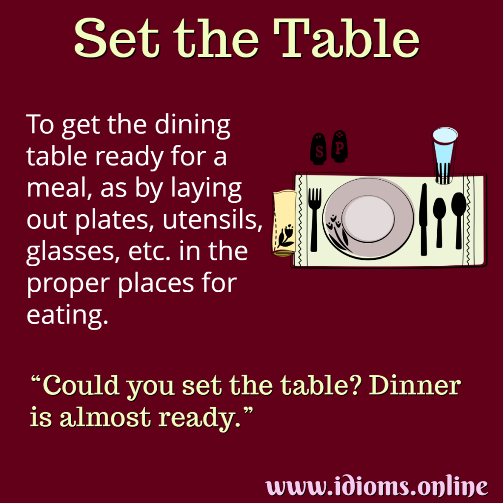 Set the Table Idioms Online